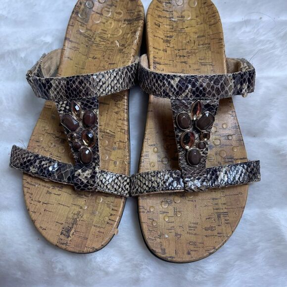 Vionic by Orthaheel Viviana snake skin print jewel Embellished Sandals SZ8 - Picture 6 of 12
